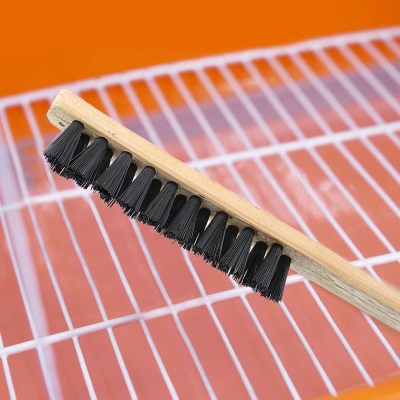 KooingTech 3pcs Bird Cage Cleaner Brush, Wooden Birdcage Brush, Long Handle Bird Cage Brushs Suitable for Routine Maintenance of Various Sized Cage Bodies - Image 4